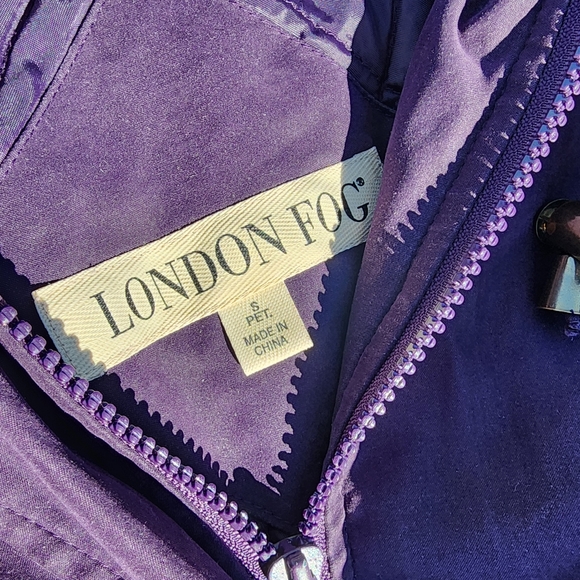 Women’s London Fog Purple Zipper Button Winter Jacket Hoodie Size Small Petite - Picture 5 of 10